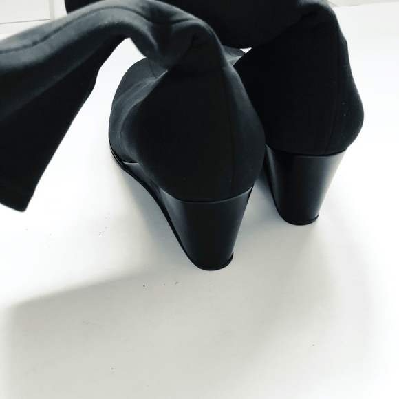 STUART WEITZMAN Black Sock Wedge Bootie Sz 6 B - Picture 3 of 16